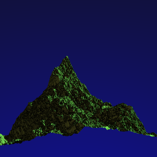 Ray traced procedurally generated model