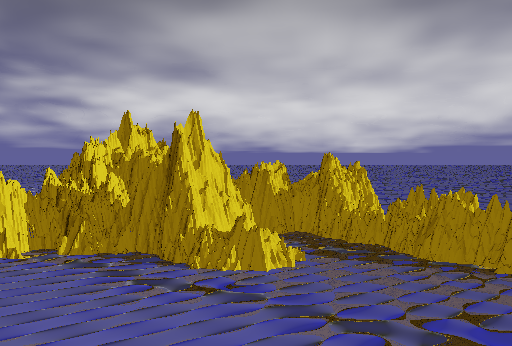 Ray traced procedurally generated model with spheres